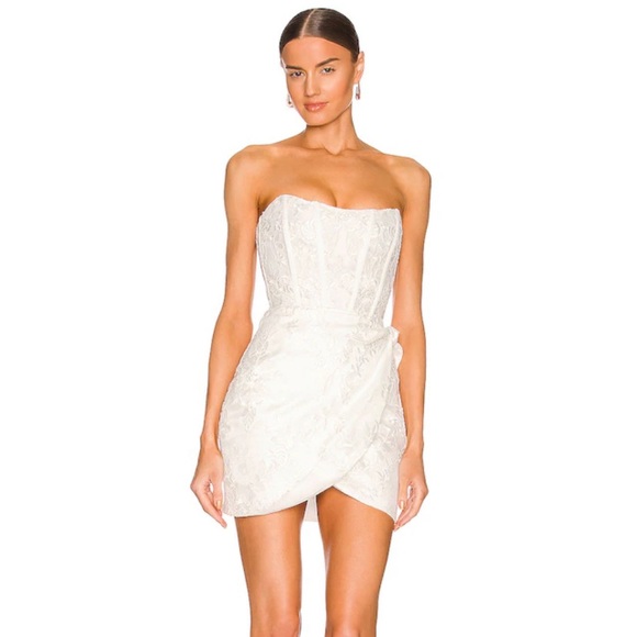 V. Chapman Dresses & Skirts - V. Chapman Nigella Corset Side-Wrap Lace Mini Dress